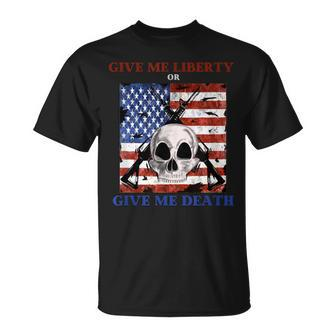 Ar-15 Give Me Liberty Or Give Me Death Skull T-Shirt - Monsterry CA