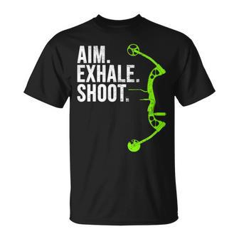 Archery Bow Aim Exhale Shoot T-Shirt | Mazezy