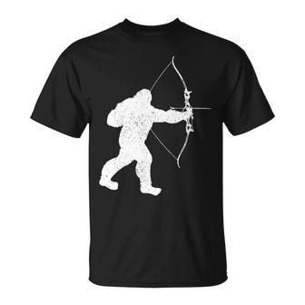 Archery Bowman Archer Bowhunter Arrow Bow Bigfoot Legend T-Shirt | Mazezy