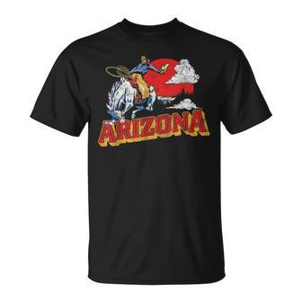 Arizona Retro Bronco Riding Cowboy Vintage Graphic T-Shirt - Monsterry AU