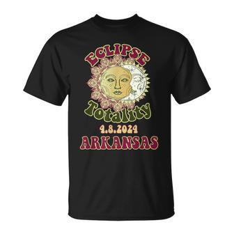 Arkansas Eclipse 2024 Totality Path Eclipse Retro Astronomy T-Shirt | Mazezy
