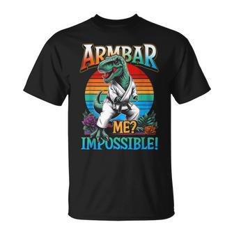 Armbar Me Impossible T Rex Dinosaur Jiujitsu Bjj T-Shirt - Monsterry