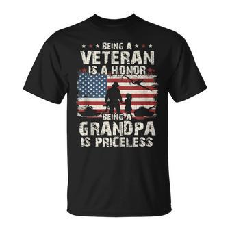 Army Veteran Is A Honor Being Grandpa Is Priceless Dad Men T-Shirt - Monsterry