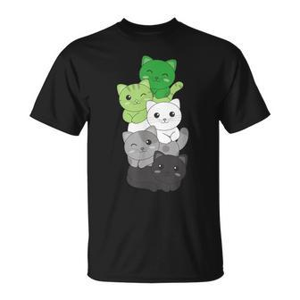 Aromantic Flag Pride Lgbtq Cats Aromantic Cat T-Shirt - Monsterry UK