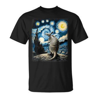Artistic Armadillo Van Gogh Starry Night Armadillo T-Shirt - Thegiftio UK