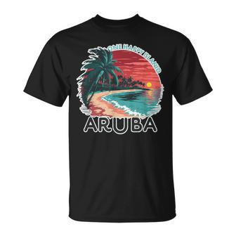 Aruba's One Happy Island Beautiful Sunset Beach T-Shirt - Monsterry UK