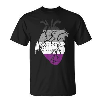 Asexual Anatomical Heart Ace Pride Flag Asexuality Lgbt T-Shirt - Monsterry