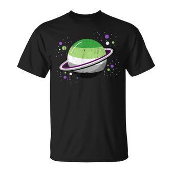 Asexual Aromantic Space Planet Vintage T-Shirt - Monsterry DE