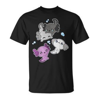 Asexual Axolotl Lgbt Demisexual Ace Pride Flag Pet Aquarium T-Shirt - Monsterry UK