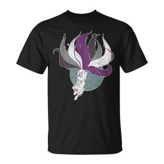 Asexual Kitsune Ace Pride Flag Demisexual Anime Furry Fox T-Shirt - Monsterry DE