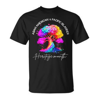 Asian American Pacific Islander Heritage Colorful Tree T-Shirt - Seseable