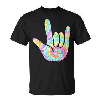 Asl I Love You Tie Dye Sign Language T-Shirt | Mazezy