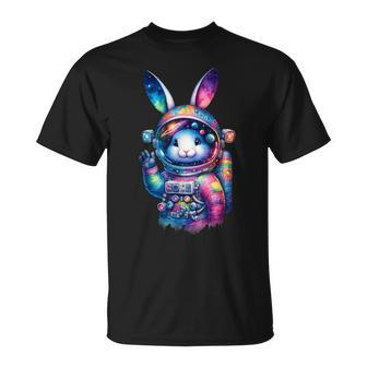 Astronaut Bunny Easter Day Rabbit Usa Outer Space T-Shirt - Seseable