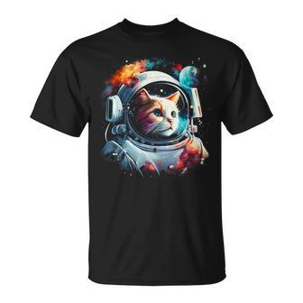 Astronaut Cat Or Space Cat On Galaxy Cat Lover T-Shirt - Thegiftio UK