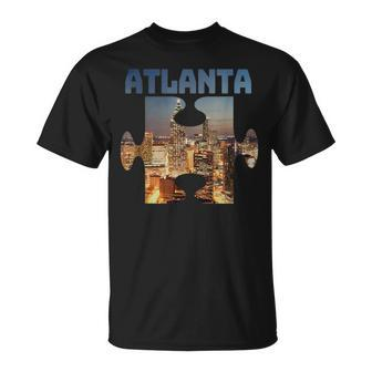 Atlanta Georgia City Skyline Souvenir Puzzle Piece T-Shirt - Monsterry