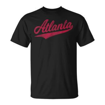 Atlanta Georgia Varsity Script Sports Jersey Vintage Style T-Shirt - Monsterry