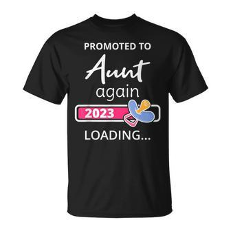 Aunt Again 2023 Loading New Auntie To Be Promoted To Aunt T-Shirt - Monsterry AU