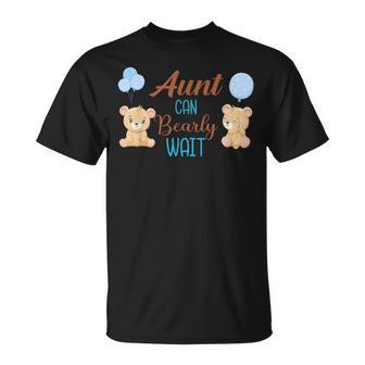 Aunt Can Bearly Wait Bear Gender Neutral Boy Baby Shower T-Shirt - Monsterry DE