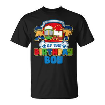Aunt Of The Birthday Boy Dog Paw Family Matching T-Shirt - Monsterry CA