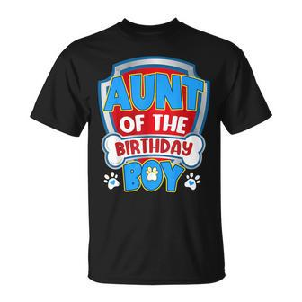 Aunt Of The Birthday Boy Dog Paw Family Matching T-Shirt - Seseable