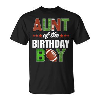 Aunt Of The Birthday Boy Family Football Party Decorations T-Shirt - Thegiftio