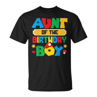 Aunt Of The Birthday Boy Game Gaming Family Matching T-Shirt - Seseable