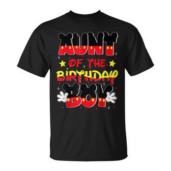 Aunt Of The Birthday Boy Mouse Family Matching T-Shirt | Mazezy UK