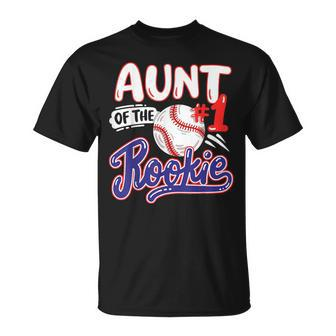 Aunt Of Rookie 1St Baseball Birthday Party Theme Matching T-Shirt - Monsterry
