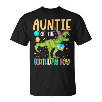 Auntie Of The Birthday Boy Family Matching Dinosaur Squad T-Shirt - Thegiftio