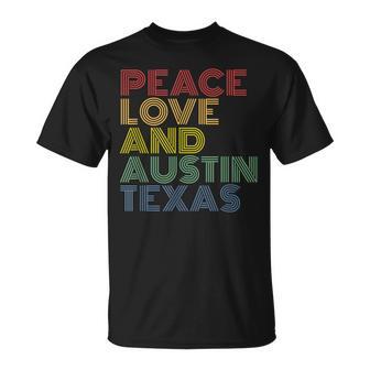 Austin Texas Peace Love T-Shirt - Monsterry DE