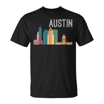 Austin Texas Skyline Souvenir Retro Austin Tx T-Shirt - Monsterry DE