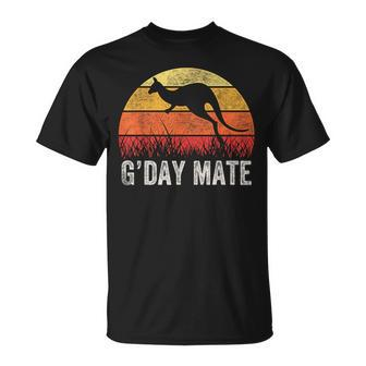Australia G'day Mate Kangaroo Australian Vintage T-Shirt - Monsterry