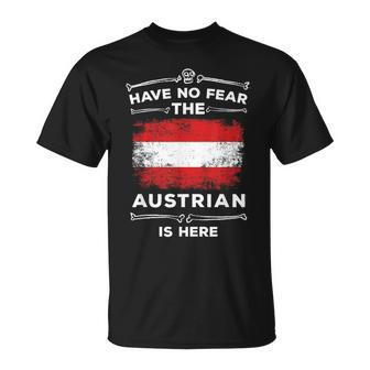 Austria Austrian Flag Have No Fear Austrian Is Here T-Shirt - Monsterry