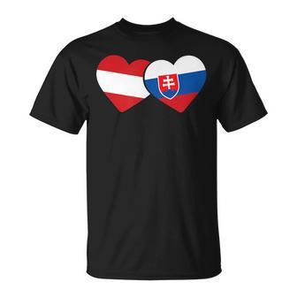 Austria Flag Slovak Flag Austria Slovakia T-Shirt - Seseable