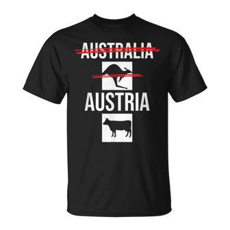 Austria Nicht Australia Österreich Kuh Nicht Känguru T-Shirt - Seseable