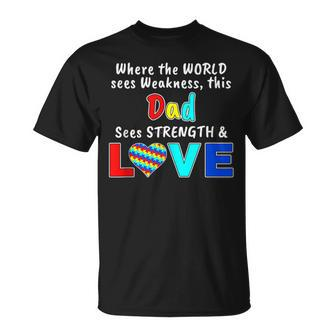 Autism Awareness Dad Strength Love T-Shirt - Monsterry CA