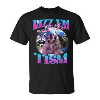 Autism Rizz Em With The Tism Meme Autistic Opossum T-Shirt - Seseable