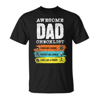 Awesome Dad Checklist Hilarious Geeky T-Shirt - Monsterry CA
