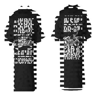 Awesome Dads Have Tattoos & Beards Motorcycle Father's Day T-Shirt - Thegiftio