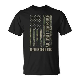 Awesome Like My Daughter Us American Flag Father's Day T-Shirt - Thegiftio UK