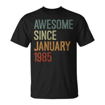 Awesome Since January 1985 Born Birthday Retro T-Shirt | Mazezy