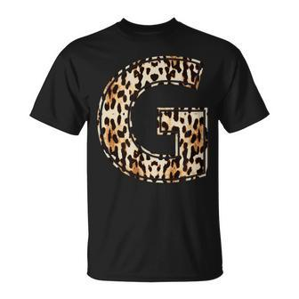 Awesome Letter G Initial Name Leopard Cheetah Print T-Shirt - Monsterry AU