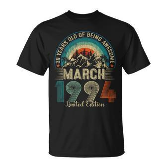 Awesome Since March 1994 Vintage 30Th Birthday T-Shirt - Thegiftio UK
