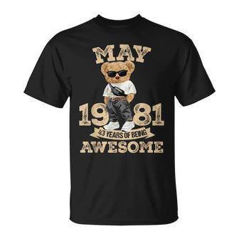 Awesome Since May 1981 Retro 43Rd Birthday T-Shirt - Seseable