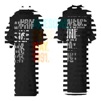 Awesome Since May 1991 Años 33 Aniversario Cumpleaños Camiseta unisex - Regaloses