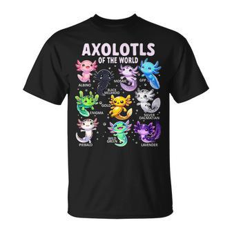 Axolotl Kawaii Axolotls Of The World Axolotl Animals T-Shirt | Mazezy UK