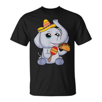 Baby Elephant Taco Kawaii Eyes Mexican Hat Maraca For Girls T-Shirt - Monsterry AU
