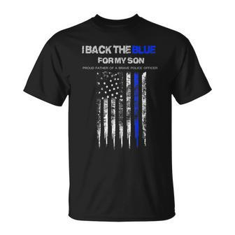 I Back The Blue For My Son Thin Blue Line Police Dad T-Shirt - Monsterry AU