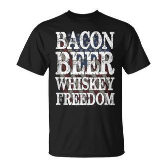 Bacon Beer Whiskey Freedom T-Shirt - Monsterry