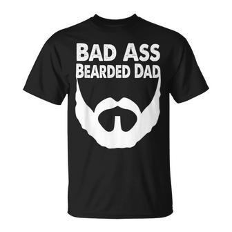 Bad Ass Bearded Dad Beard Fathers Day T-Shirt - Monsterry CA